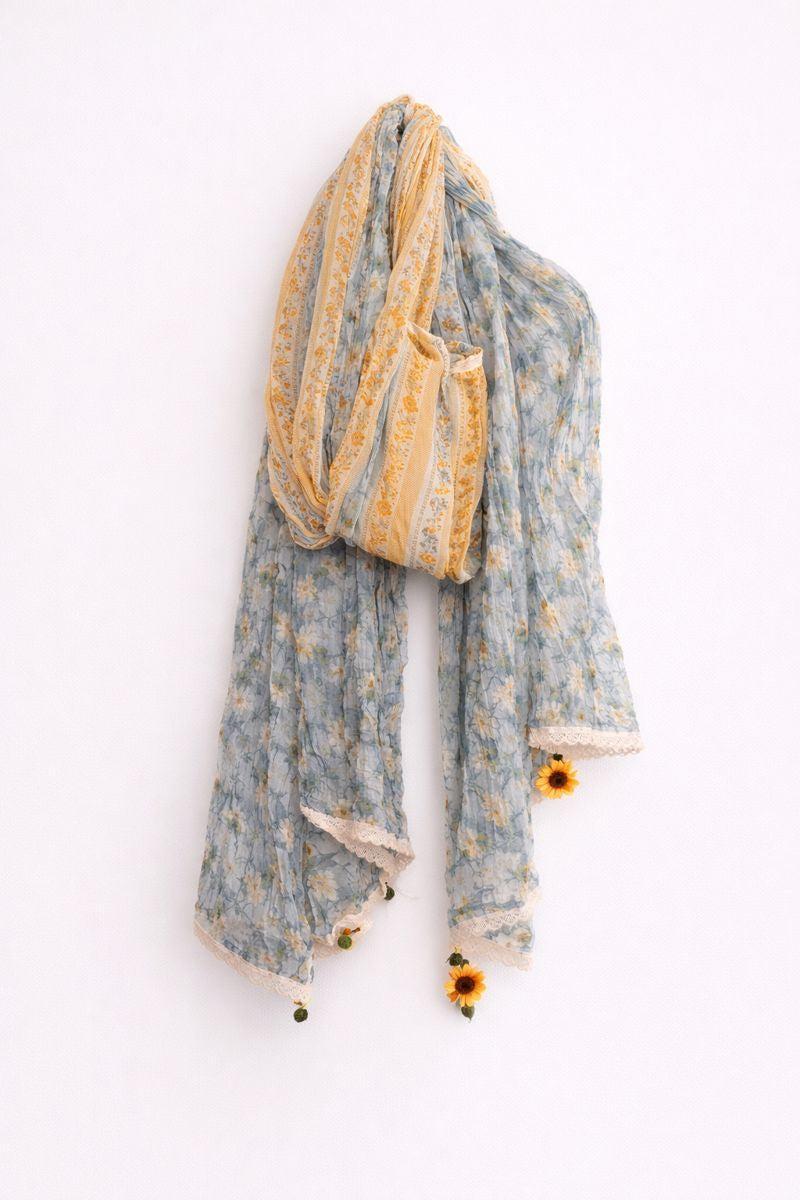 Handwoven Silk/Cotton Sunflower Scarf