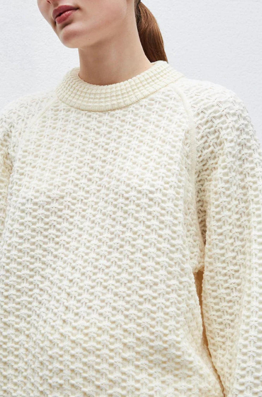 Virgil Honeycomb Knit Sweater Natural-Sweater-Molli-Debs Boutique