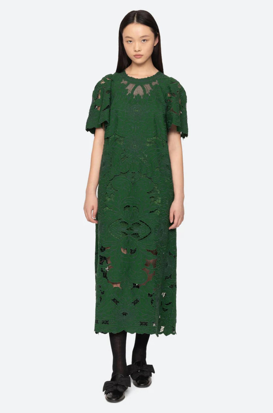 Ceci Embroidery Maxi Dress Green-Dress-Sea New York-Debs Boutique