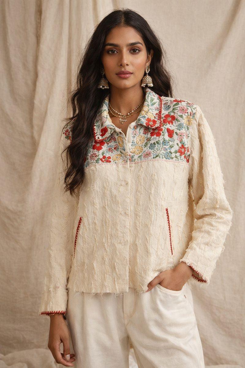 Hand Embriodered Reversible Jacket-JACKETS & OUTERWEAR-Dhaari-Debs Boutique