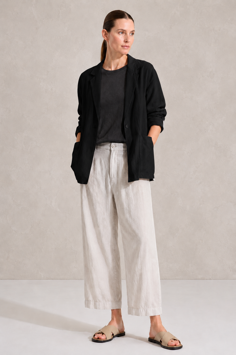 Button Boyfriend Jacket — Transit — Debs Boutique