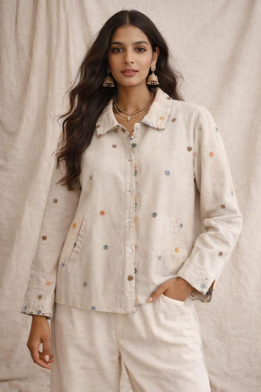 Hand Painted Jacket-JACKETS & OUTERWEAR-Dhaari-Debs Boutique