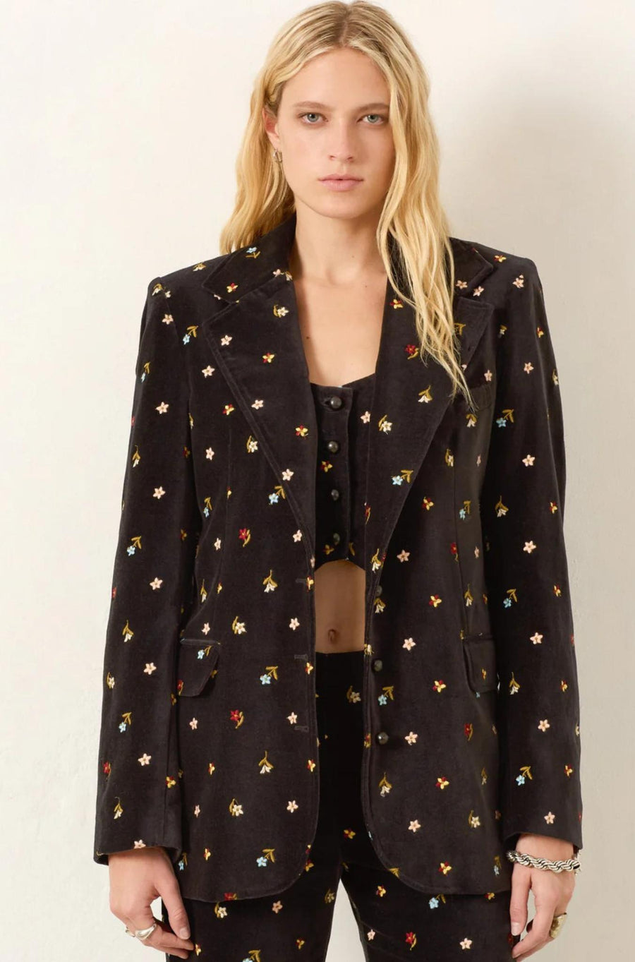 Afternoon Onyx Bouquet Blazer-JACKETS & OUTERWEAR-ALIX OF BOHEMIA-Debs Boutique