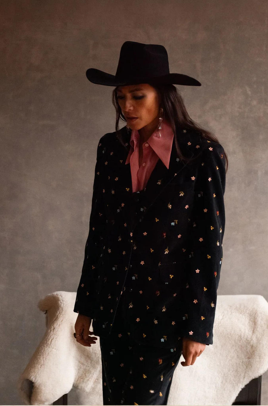 Afternoon Onyx Bouquet Blazer-JACKETS & OUTERWEAR-ALIX OF BOHEMIA-Debs Boutique