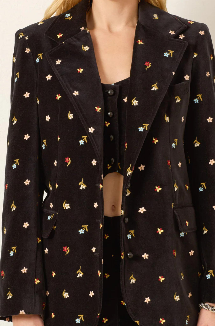 Afternoon Onyx Bouquet Blazer-JACKETS & OUTERWEAR-ALIX OF BOHEMIA-Debs Boutique