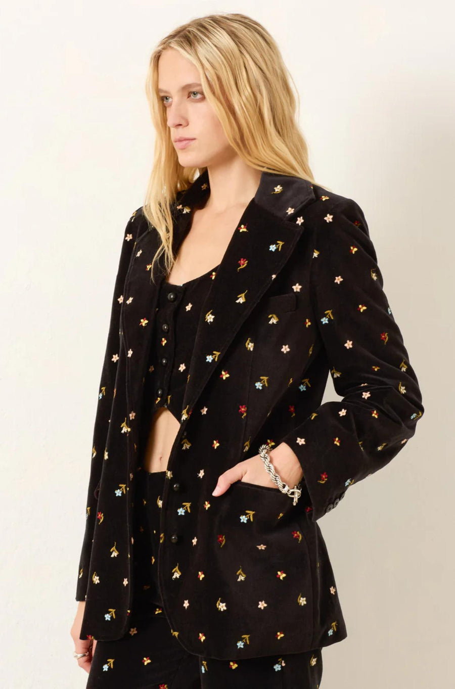 Afternoon Onyx Bouquet Blazer-JACKETS & OUTERWEAR-ALIX OF BOHEMIA-Debs Boutique