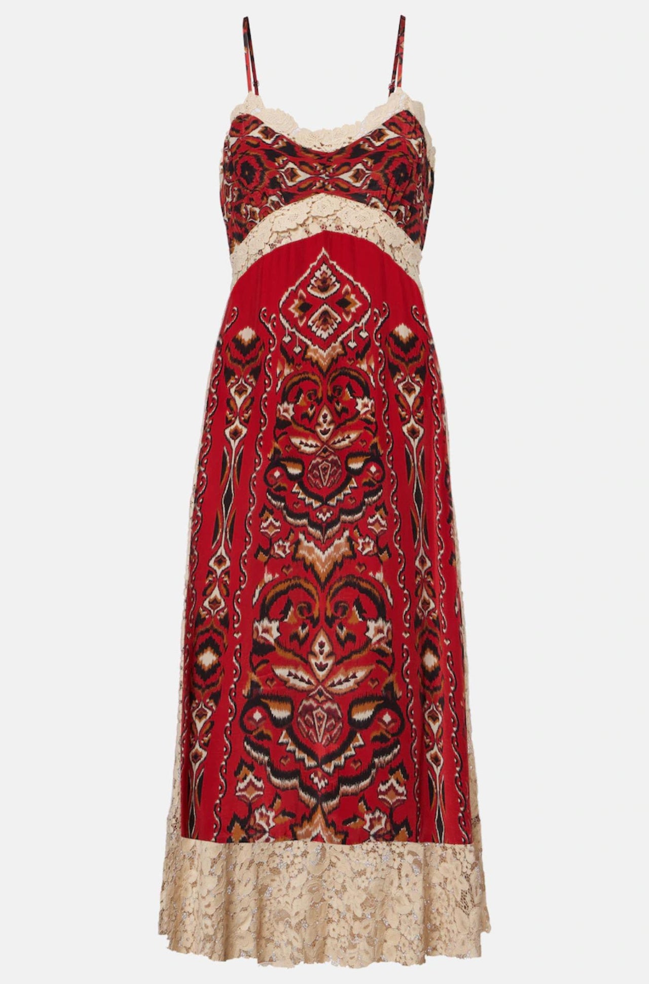 Ainika Pineapple Ikat Sand Midi Dress-Dresses-Farm Rio-Debs Boutique