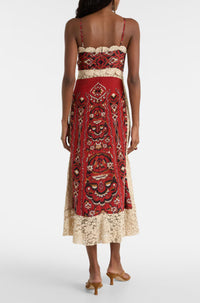 Thumbnail for Ainika Pineapple Ikat Sand Midi Dress-Dresses-Farm Rio-Debs Boutique