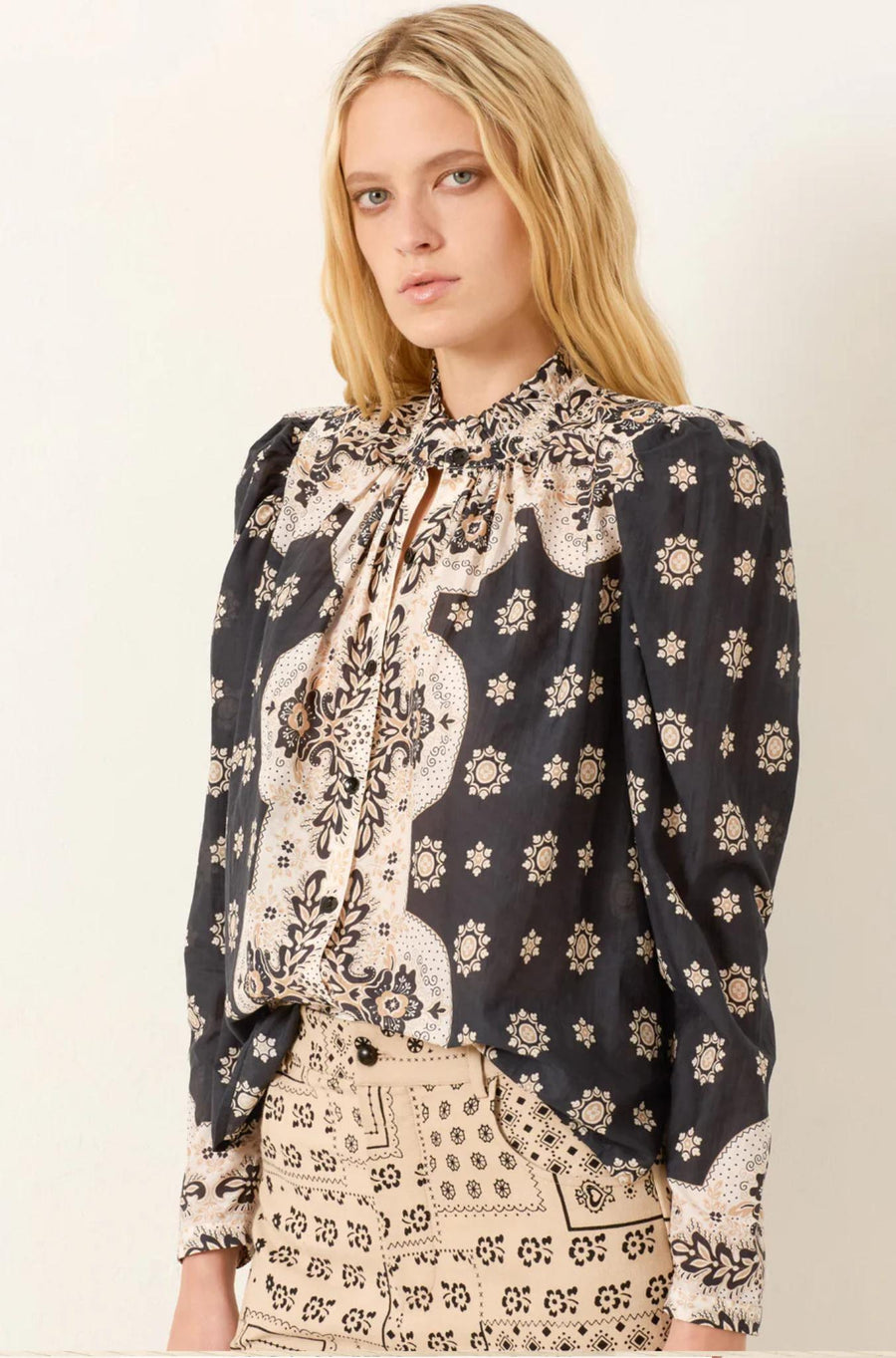 Artemis Bronco Bandana Shirt-Tops-ALIX OF BOHEMIA-Debs Boutique