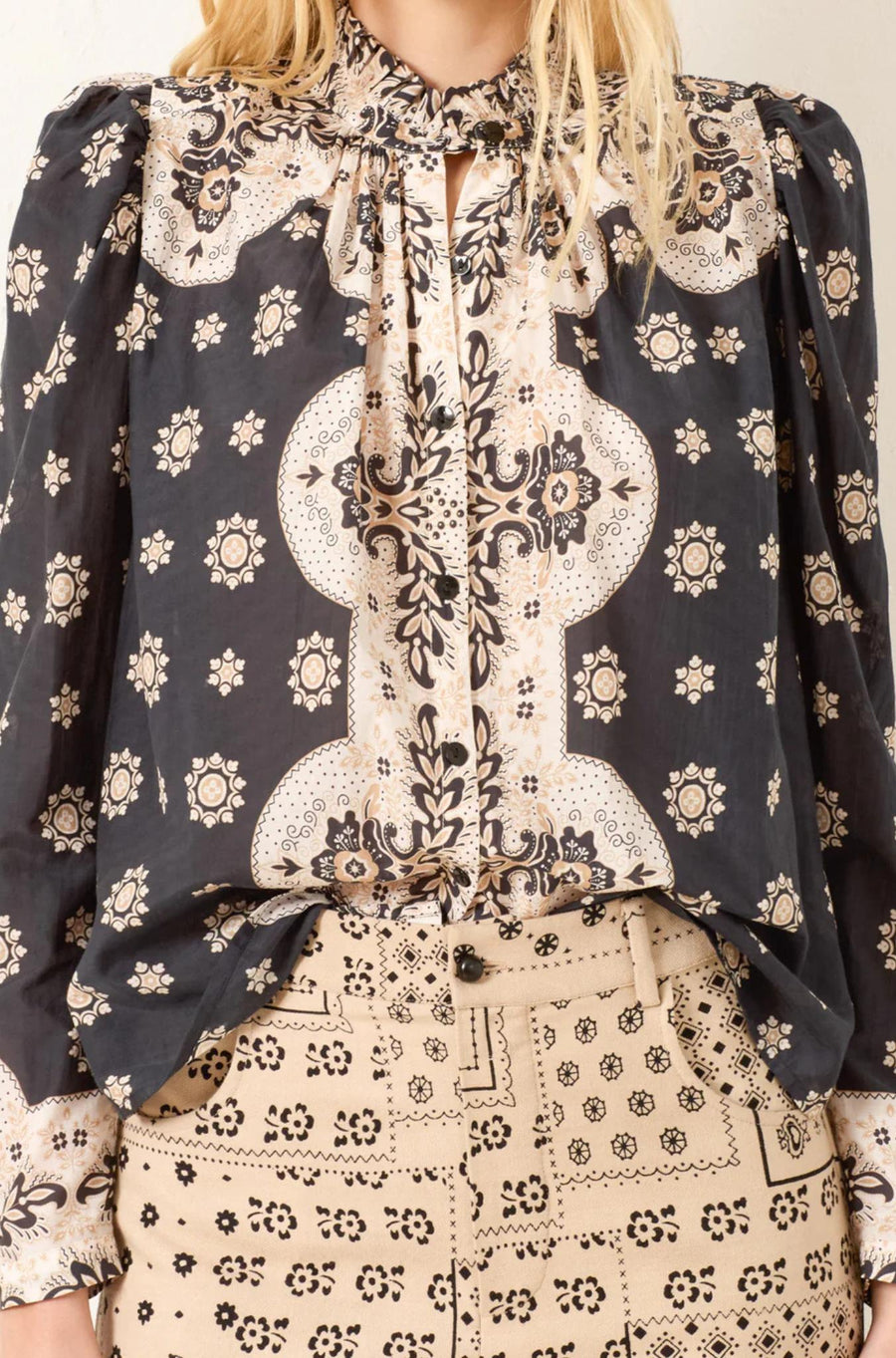 Artemis Bronco Bandana Shirt-Tops-ALIX OF BOHEMIA-Debs Boutique