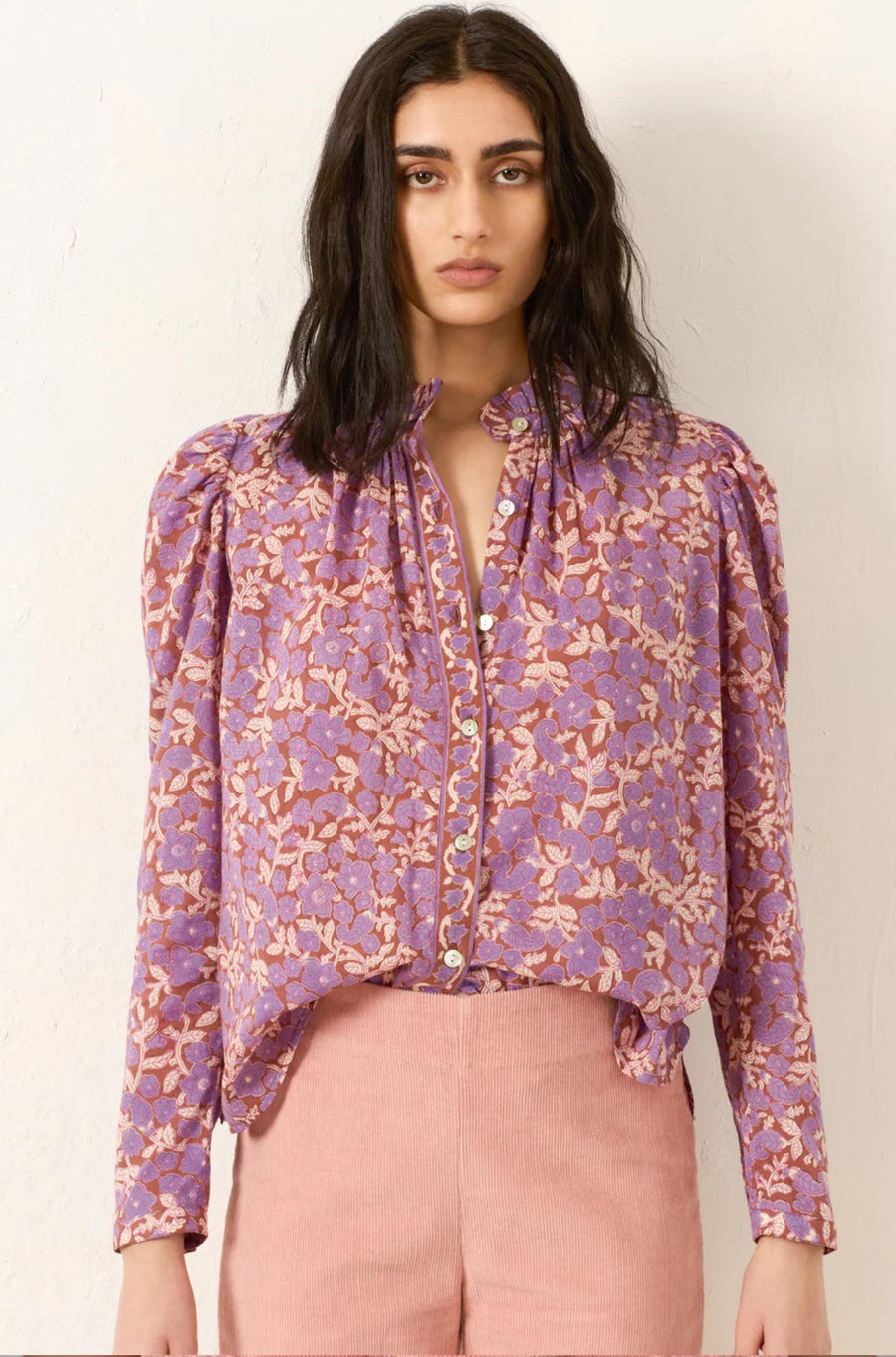 Artemis Twilight Floral Shirt-Tops-ALIX OF BOHEMIA-Debs Boutique