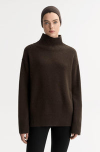 Thumbnail for Boyfriend turtleneck Mocha-Sweaters & Cardigans-Soft Goat-Debs Boutique