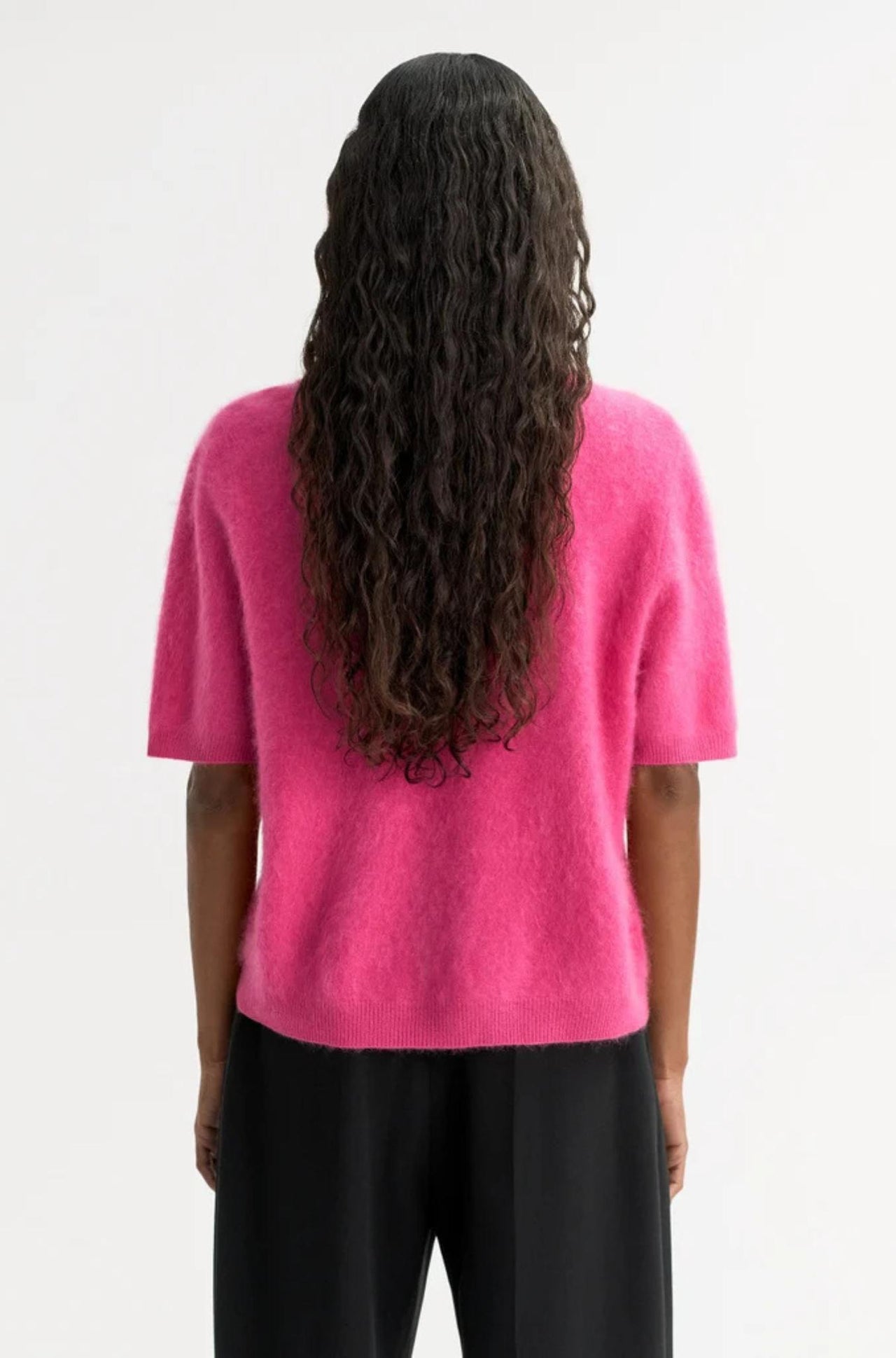 Brushed Short Sleeve Fuchsia-Tops-Soft Goat-Debs Boutique