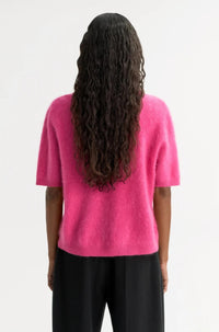 Thumbnail for Brushed Short Sleeve Fuchsia-Tops-Soft Goat-Debs Boutique