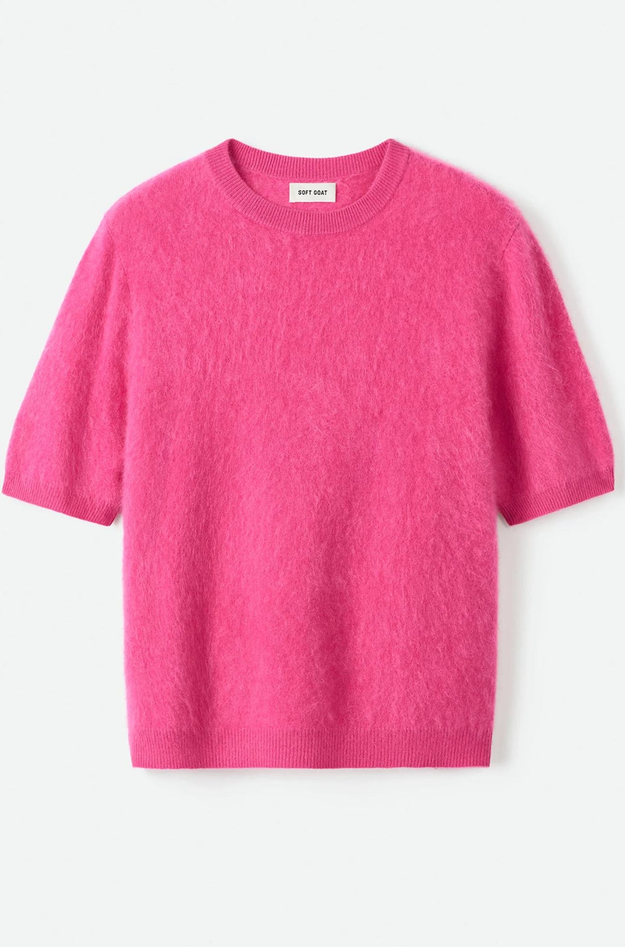 Brushed Short Sleeve Fuchsia-Tops-Soft Goat-Debs Boutique