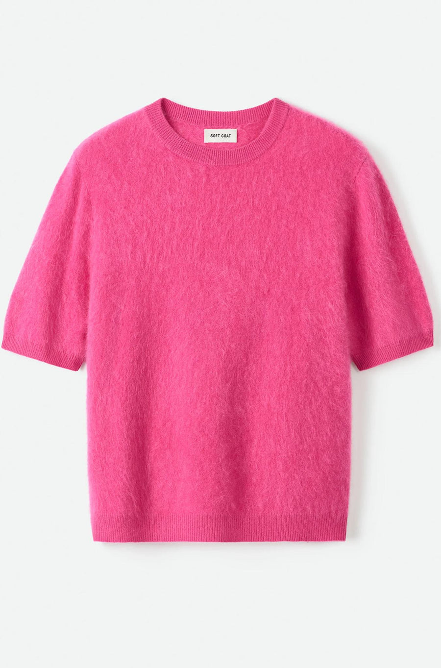 Brushed Short Sleeve Fuchsia-Tops-Soft Goat-Debs Boutique