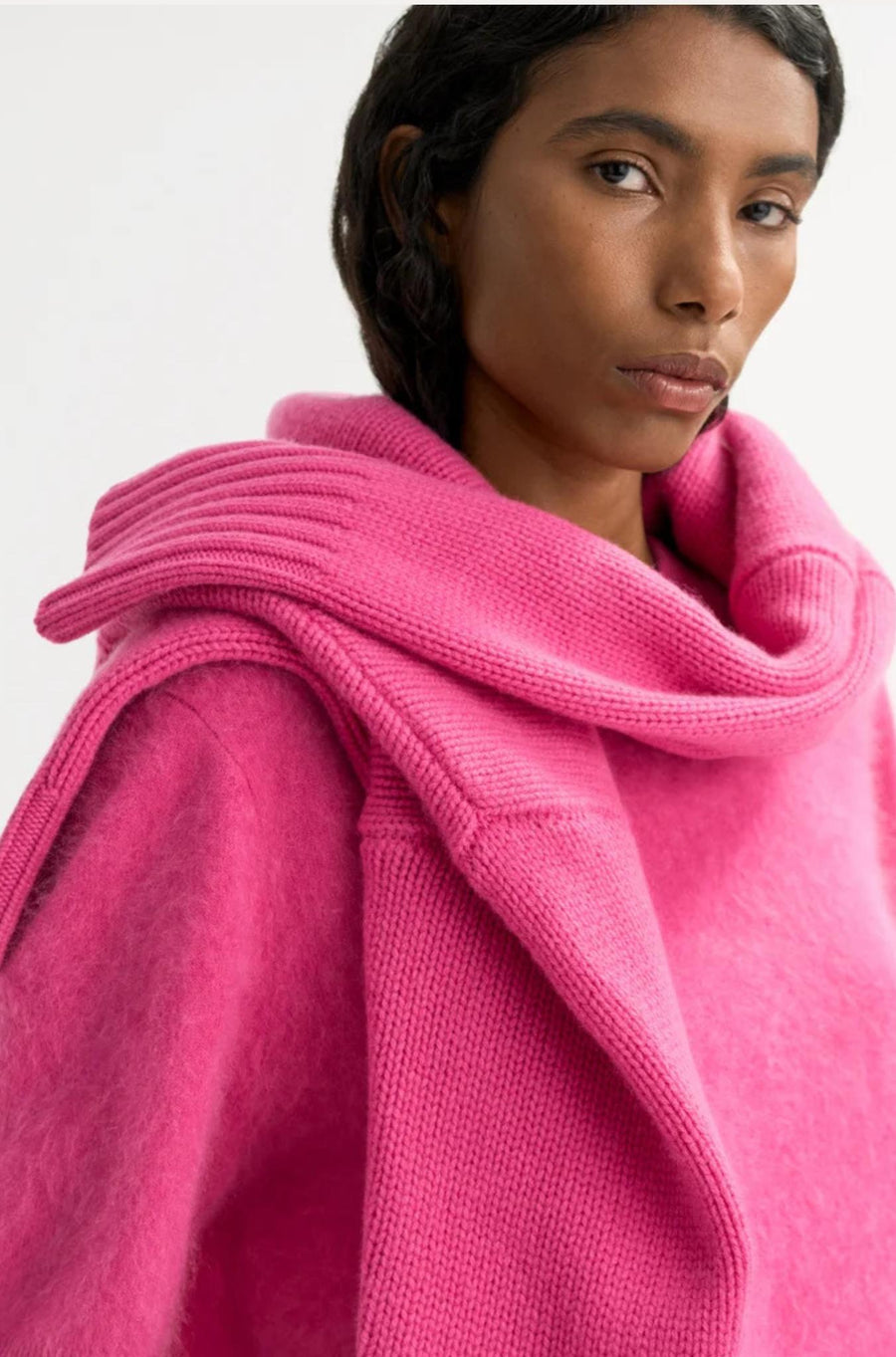 Brushed Short Sleeve Fuchsia-Tops-Soft Goat-Debs Boutique