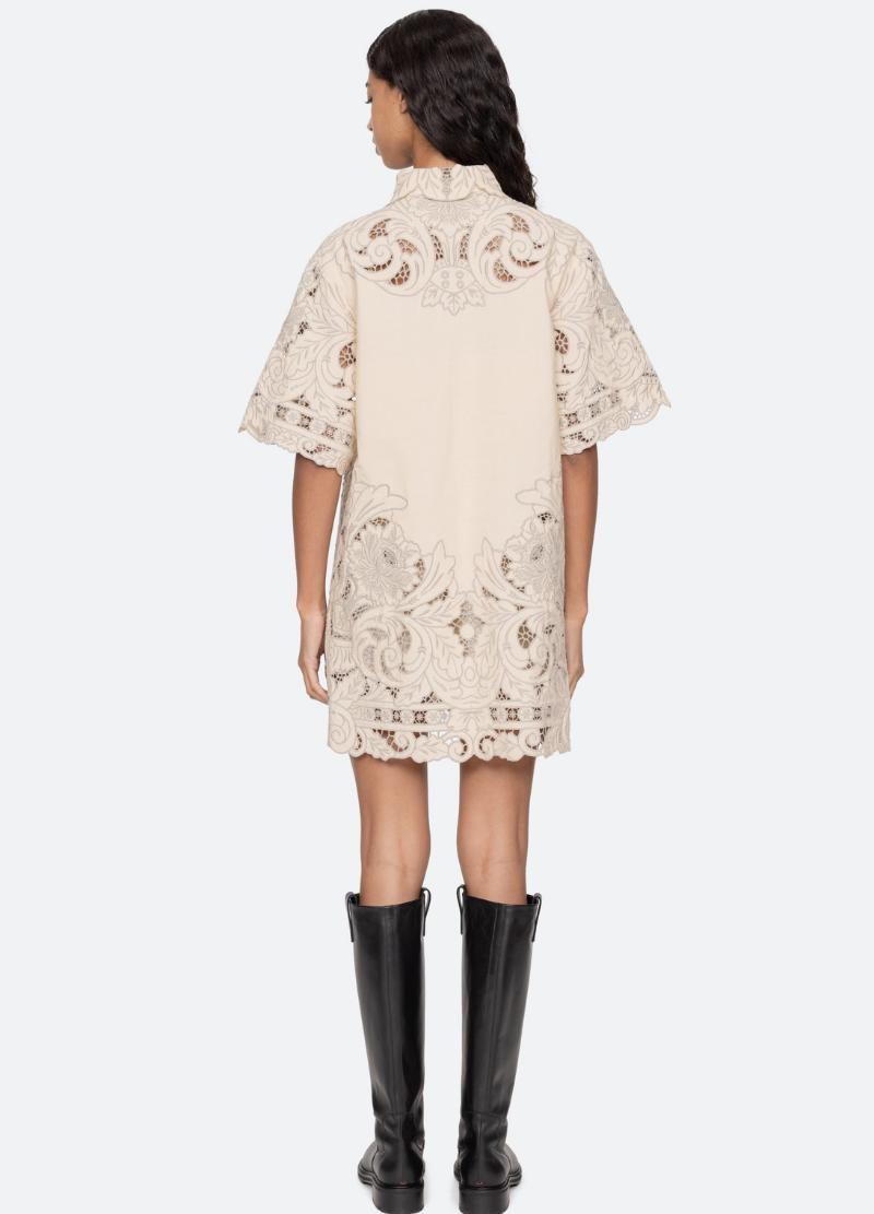 Ceci Embroidery Shirtdress Cream-Dress-Sea New York-Debs Boutique