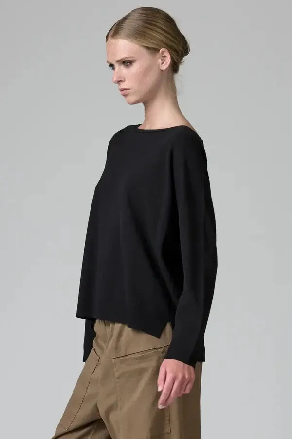 Knit Pullover in Black-Sweaters & Cardigans-Transit-Debs Boutique