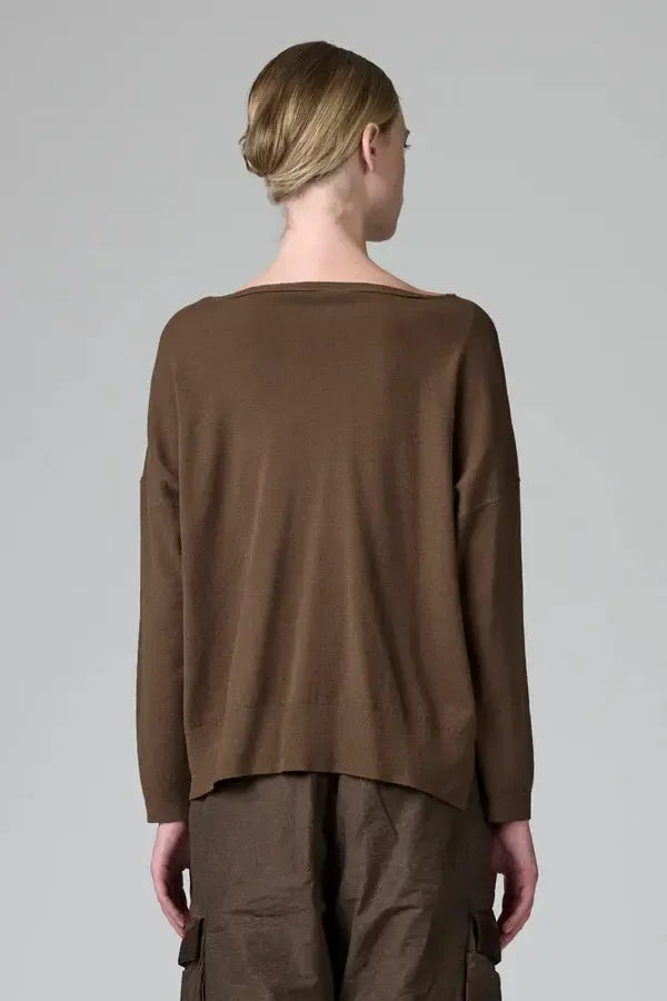 Knit Pullover in Tobacco-Sweaters & Cardigans-Transit-Debs Boutique