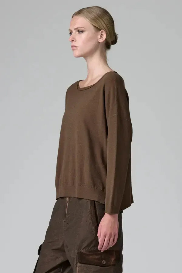 Knit Pullover in Tobacco-Sweaters & Cardigans-Transit-Debs Boutique