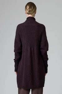 Thumbnail for Melange Knit Cardi in Merlot-Sweaters & Cardigans-Transit-Debs Boutique