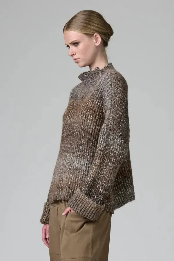 Stripe Melange Knit Pullover-Sweaters & Cardigans-Transit-Debs Boutique