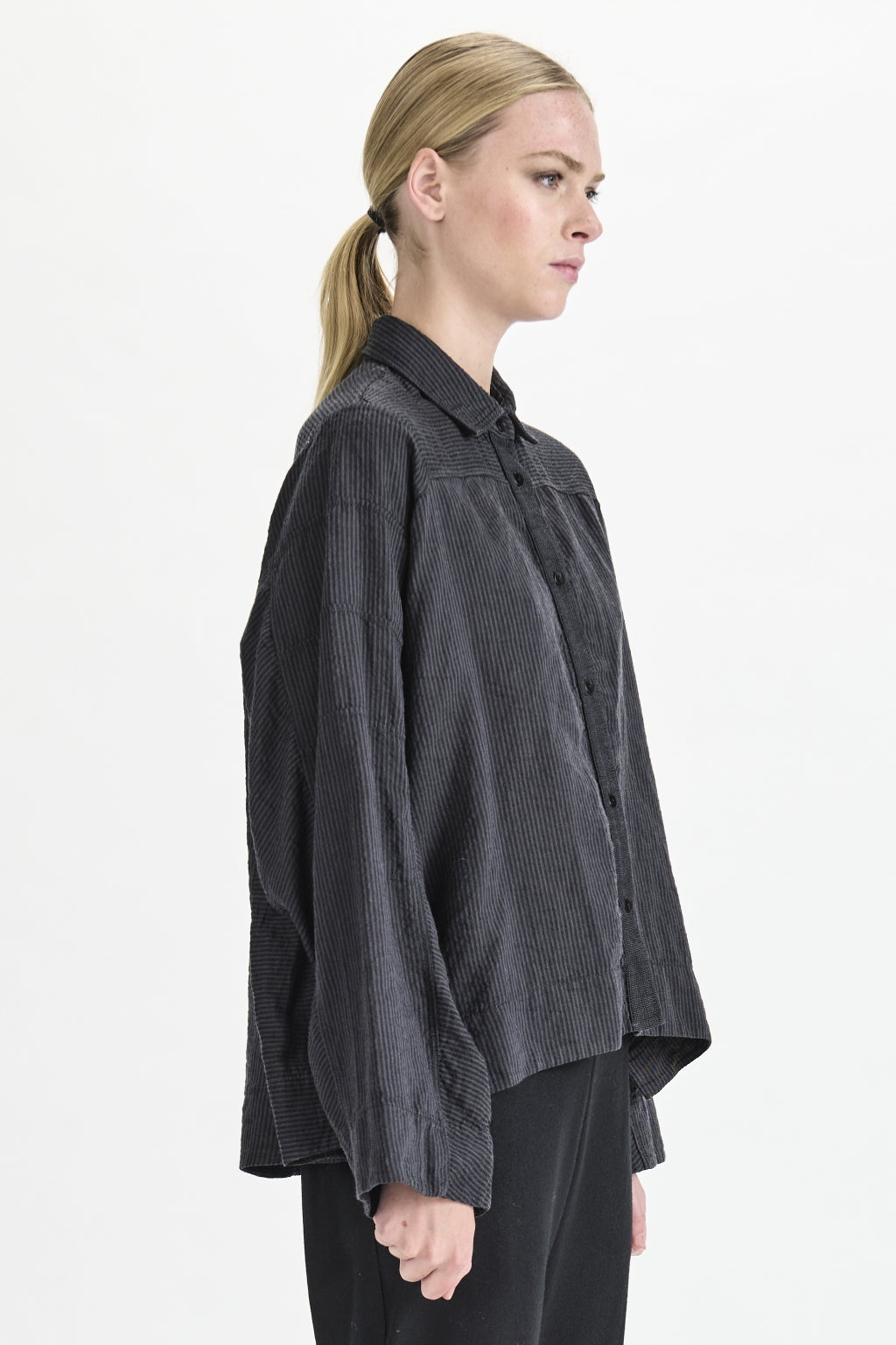 Shirt/Jacket Linen Boxy - Iconic - Black