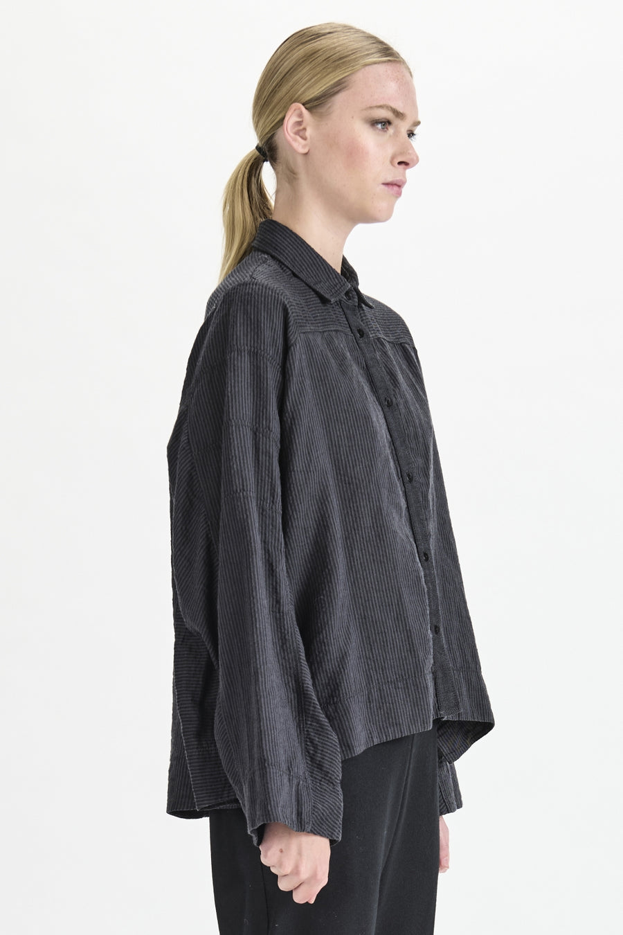 Shirt/Jacket Linen Boxy - Iconic - Black