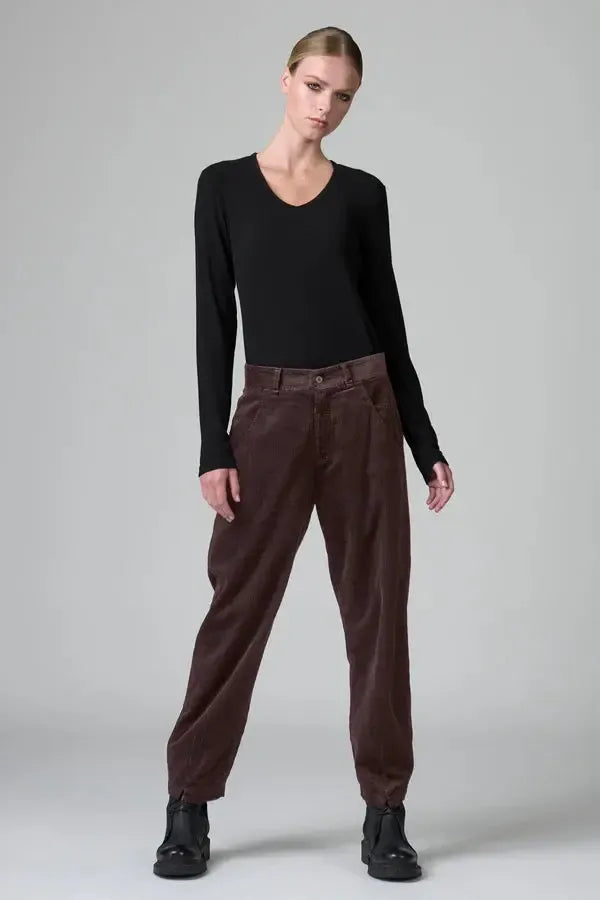 265 Cord Signature Pant Merlot-Pants-Transit-Debs Boutique