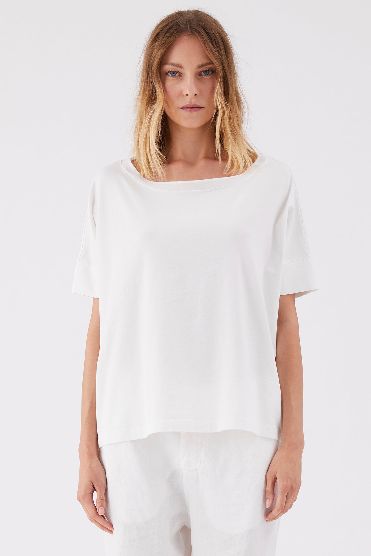 JERSEY OVERSIZED TEE WHITE-T-SHIRT-Transit-Debs Boutique