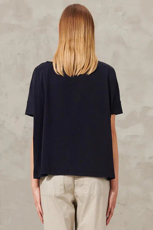 JERSEY OVERSIZED TEE NAVY BLUE-T-SHIRT-Transit-Debs Boutique