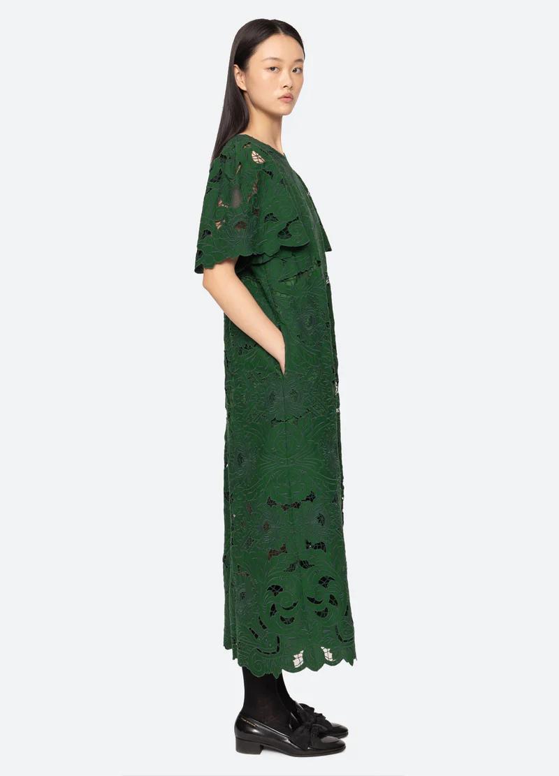 Ceci Embroidery Maxi Dress Green-Dress-Sea New York-Debs Boutique
