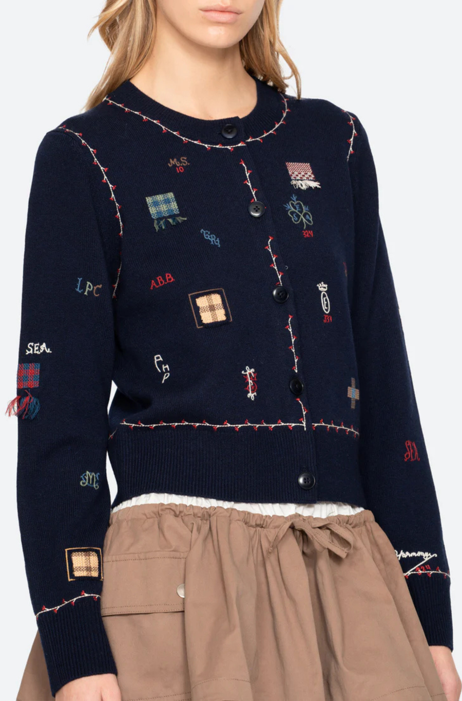 Claira Emb Knit Cardigan