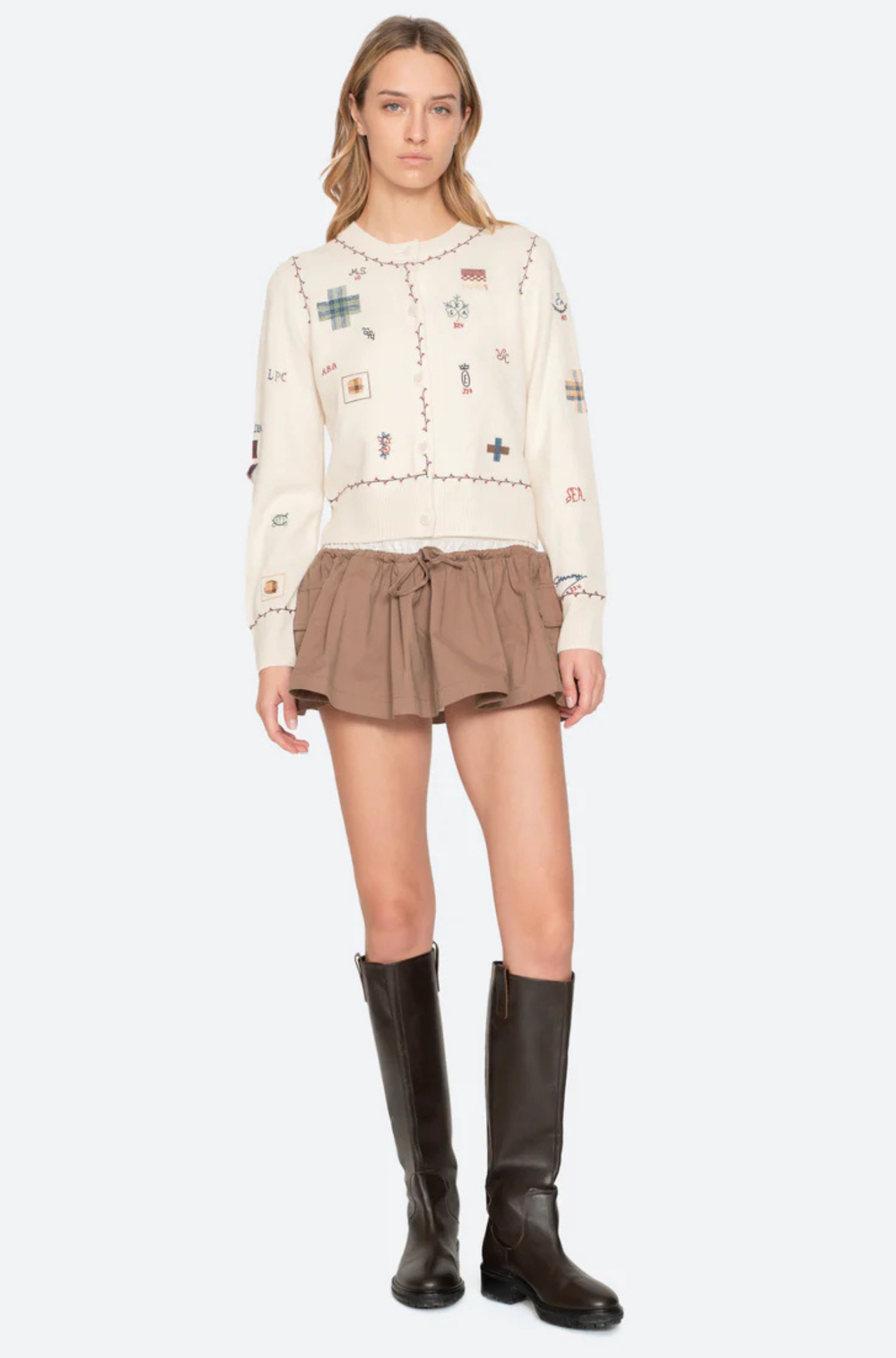 Claira Emb Knit Cardigan