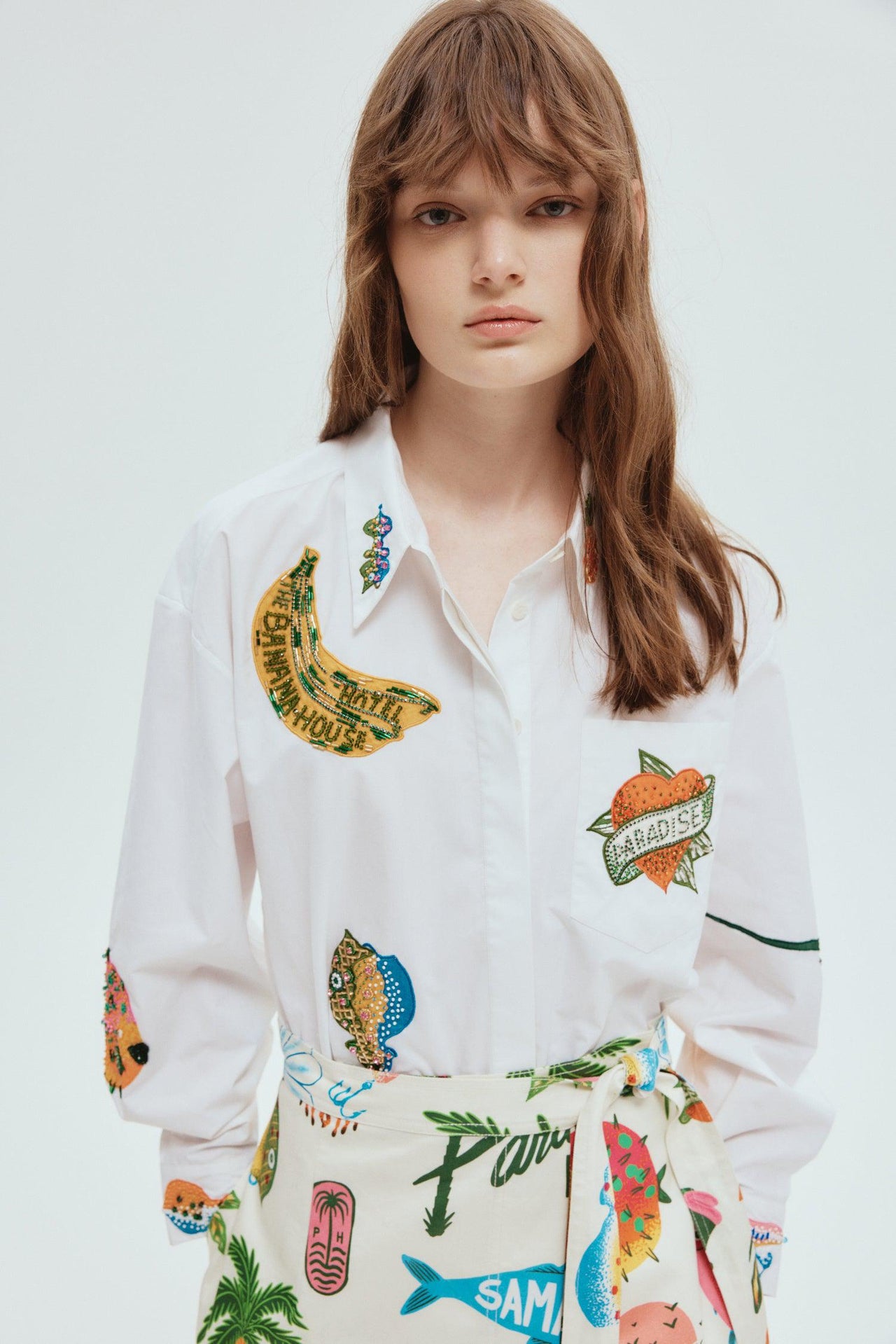 CLAM EMBROIDERED SHIRT-Shirt-Alemais-Debs Boutique