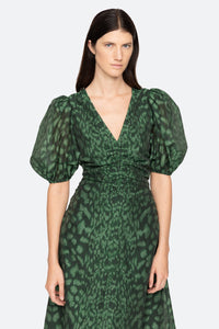 Thumbnail for Claude Print Puff Midi Dress Green-Dress-Sea New York-Debs Boutique