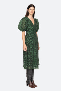 Thumbnail for Claude Print Puff Midi Dress Green-Dress-Sea New York-Debs Boutique