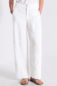 Thumbnail for Linen Elastic Back Straight Pant
