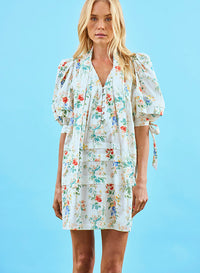 Thumbnail for Hunter Bell Paige Dress in Falling Blossom cream floral print - detail