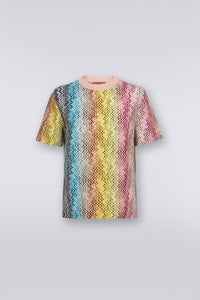 Thumbnail for Crew-neck T-shirt in glitch-effect cotton-T-Shirt-Missoni-Debs Boutique