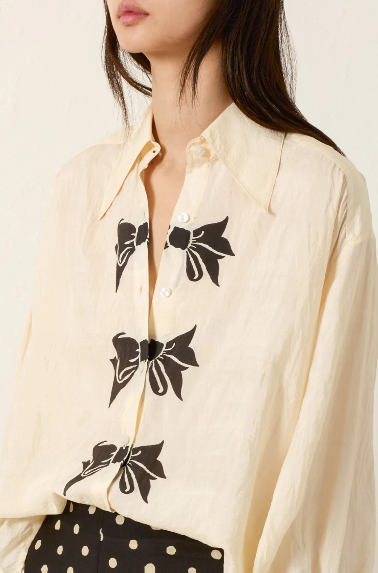 Emery Black Tie Silk Shirt