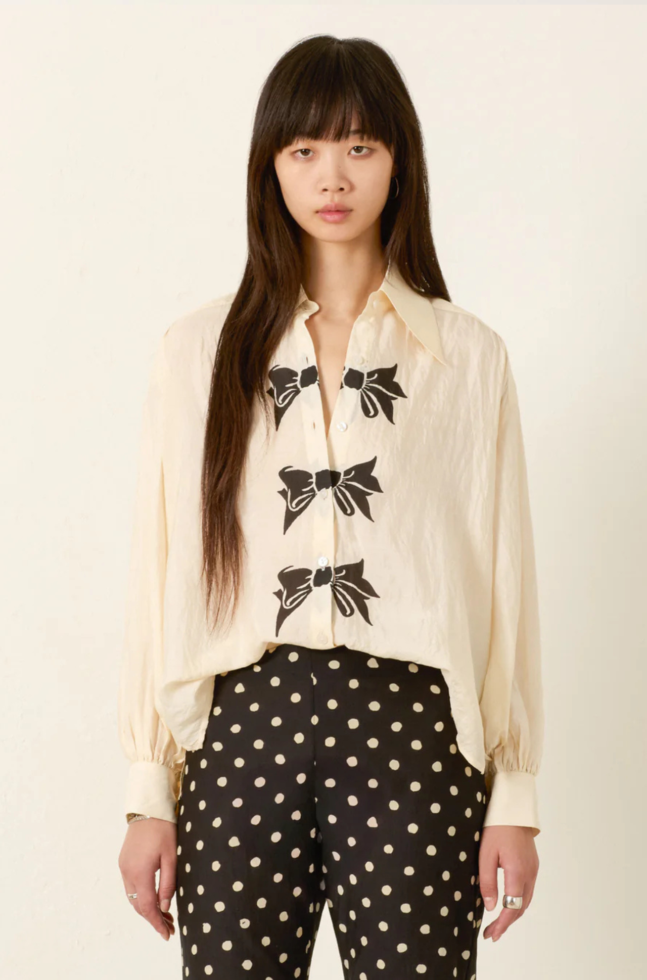 Emery Black Tie Silk Shirt