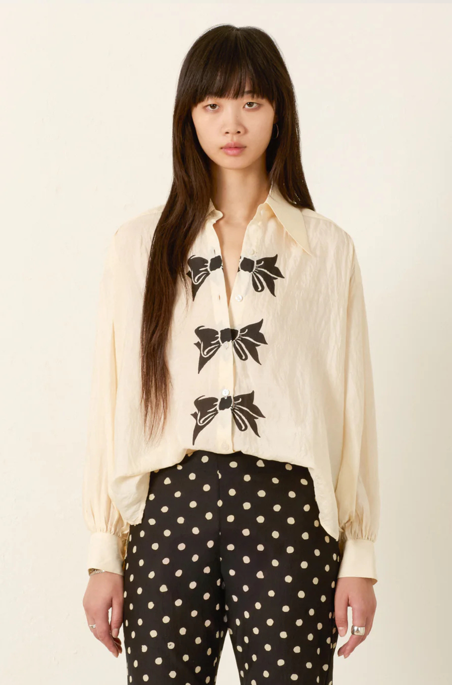 Emery Black Tie Silk Shirt