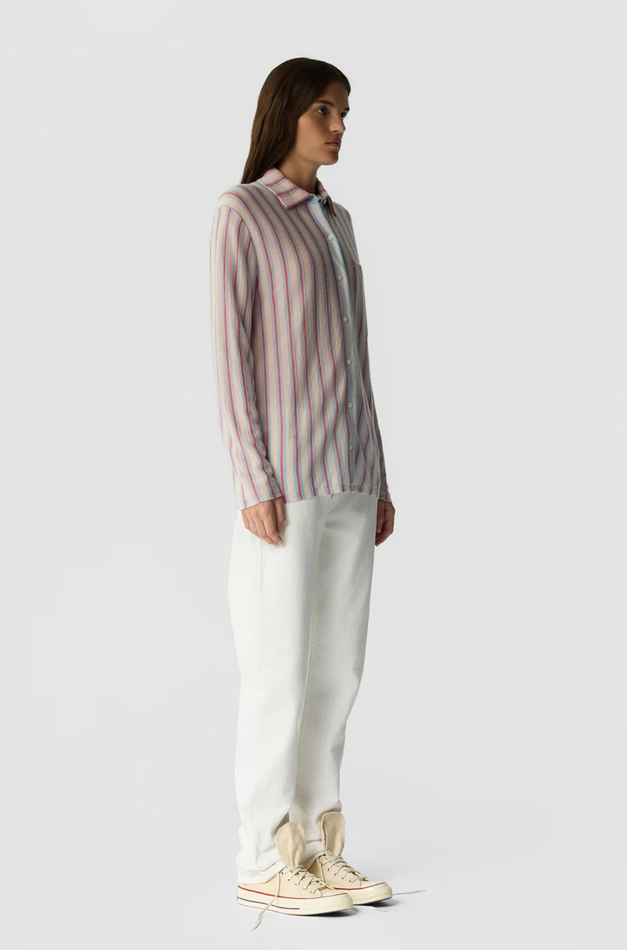Fine Stripe Showtime Shirt Clear Sky