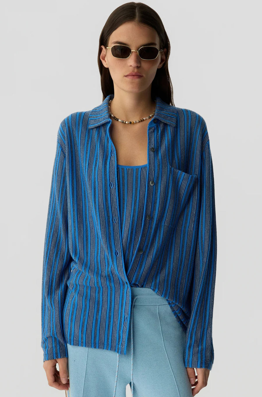 Fine Stripe Showtime Shirt Sail