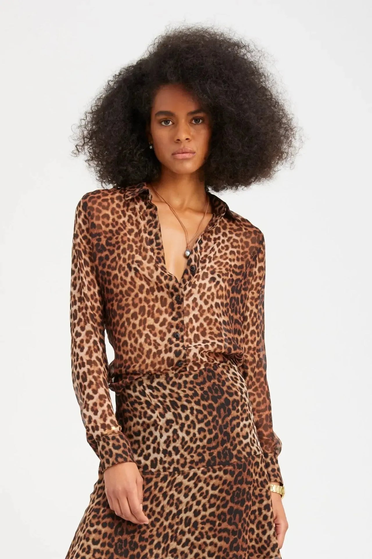 Fitted Button Up Jaguar-Tops-SPWMN-Debs Boutique