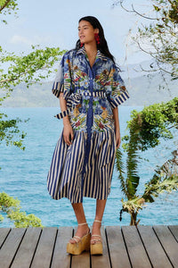 Thumbnail for Fresh Table Scarf Blue Midi Dress-Dresses-Farm Rio-Debs Boutique