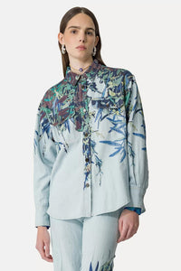 Thumbnail for Heaven Print Cotton Linen Denim Shirt-Shirt-Forte_Forte-Debs Boutique