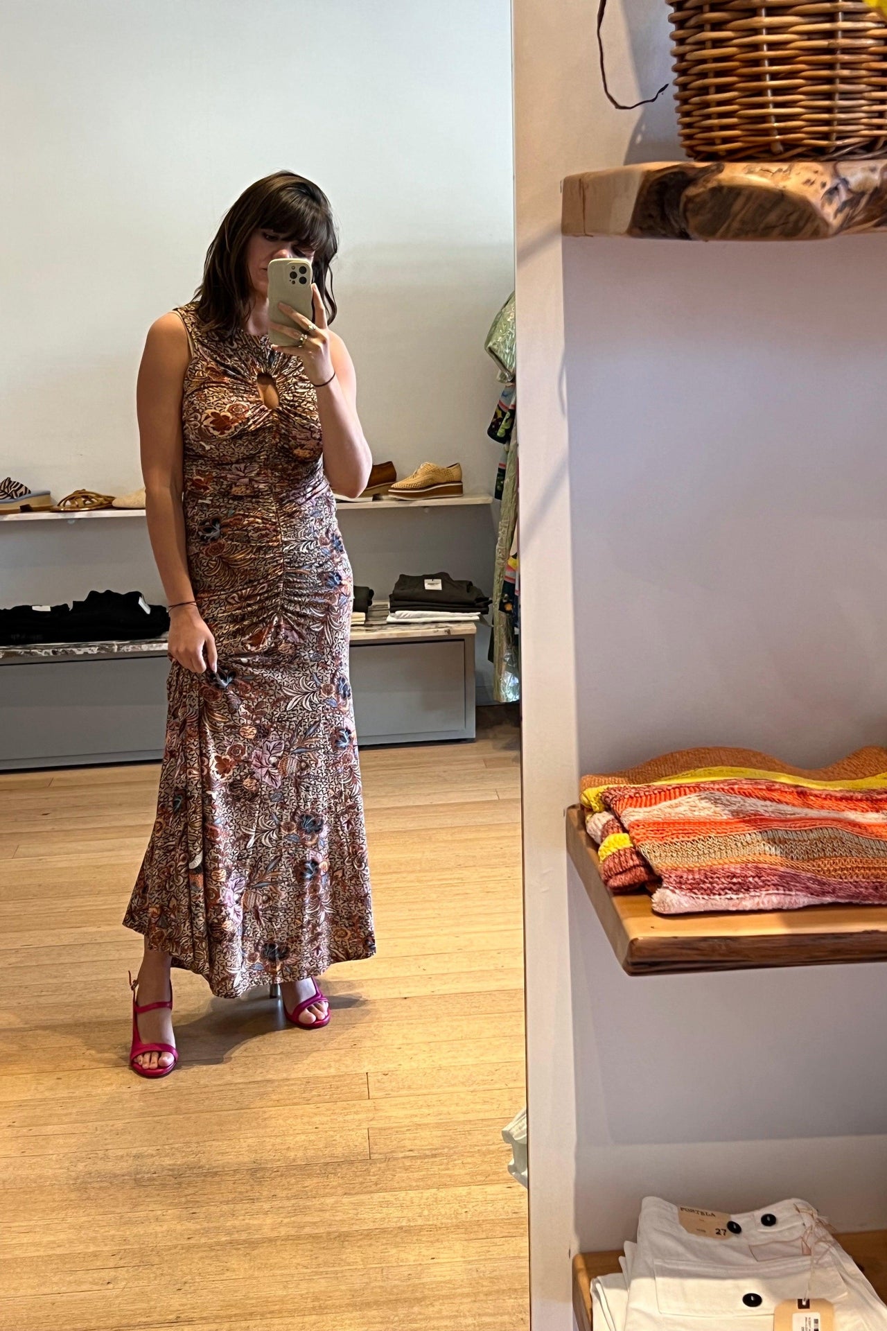 Gwynne Dress in Wheat Flower-Dress-Ulla Johnson-Debs Boutique